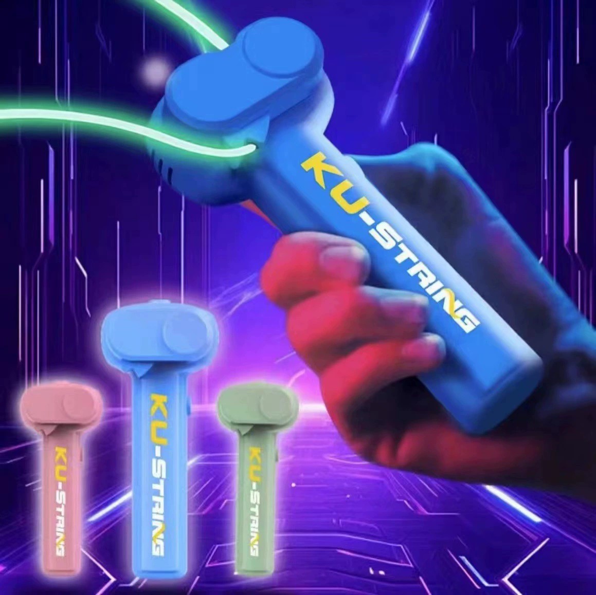 Kids Zip Toys - Lanciatore ad anello Corda giocattolo Lanciatore