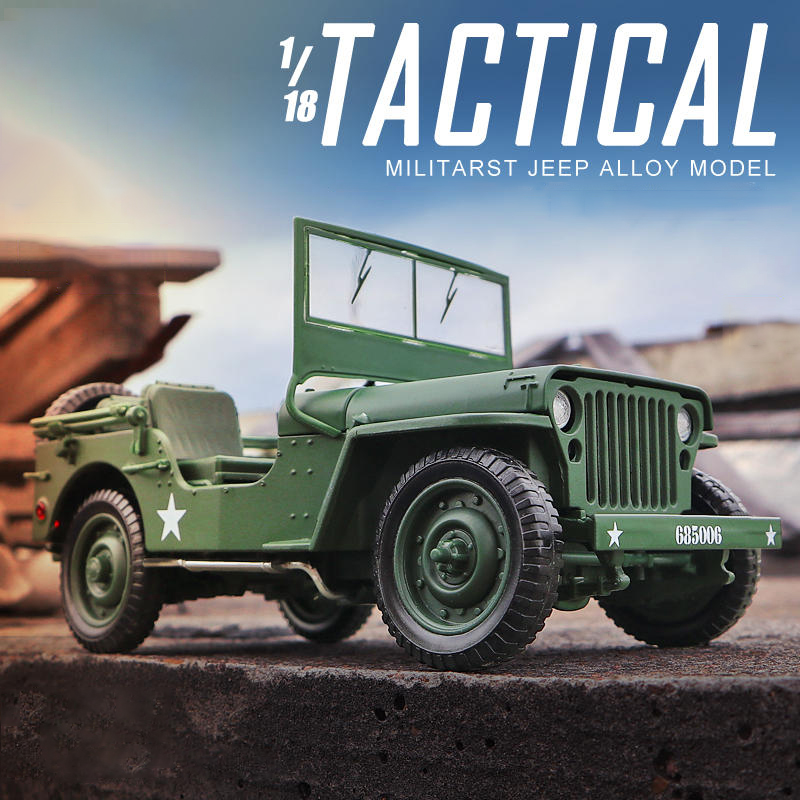 Kids Toys Jeep - 1:18 Modello Militare Tattico Vecchia Seconda