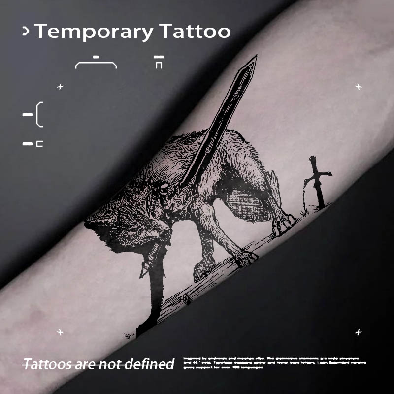 Kids Toys Low Price - Tatuaggi Temporanei Stile Dark: Lupo, Guerriero,