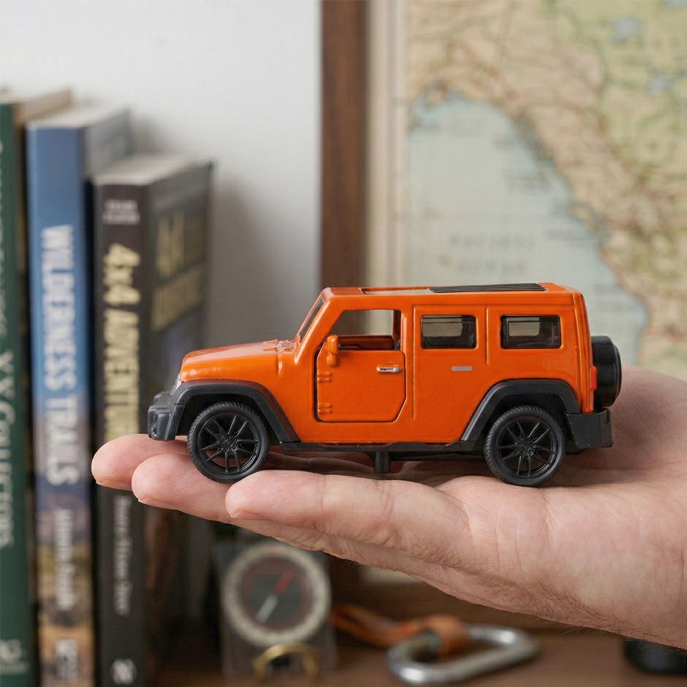 Kids Toys Jeep - Modellino Jeep Wrangler arancione in scala