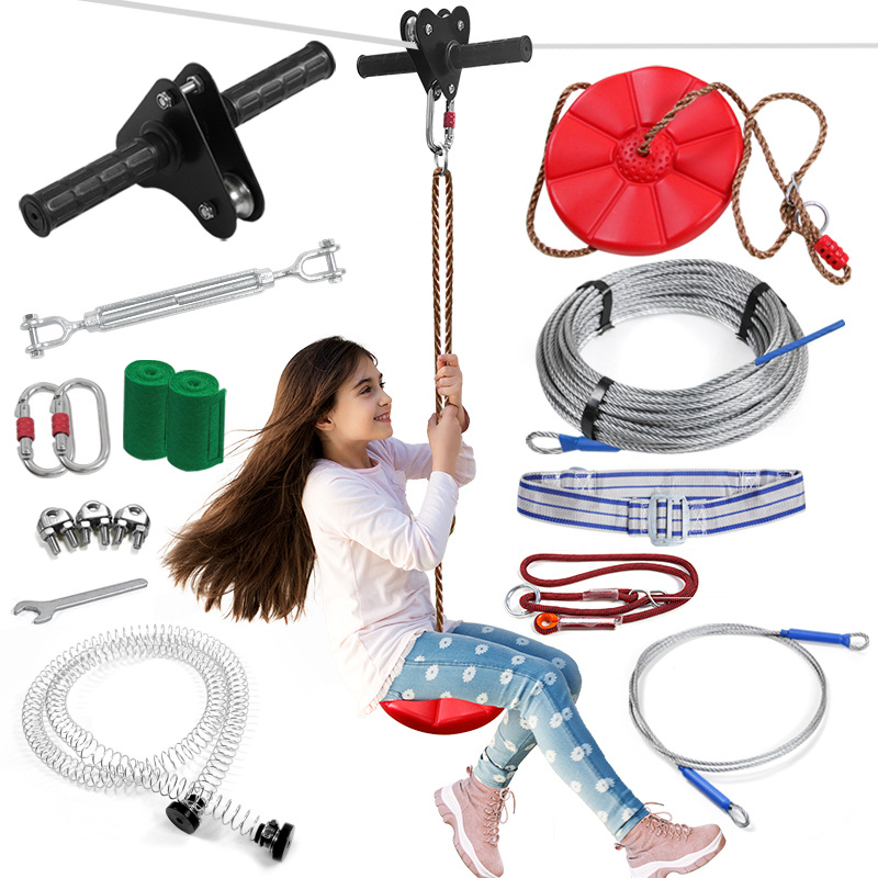 Kids Zip Toys - Kit Zipline per Bambini con Sedile