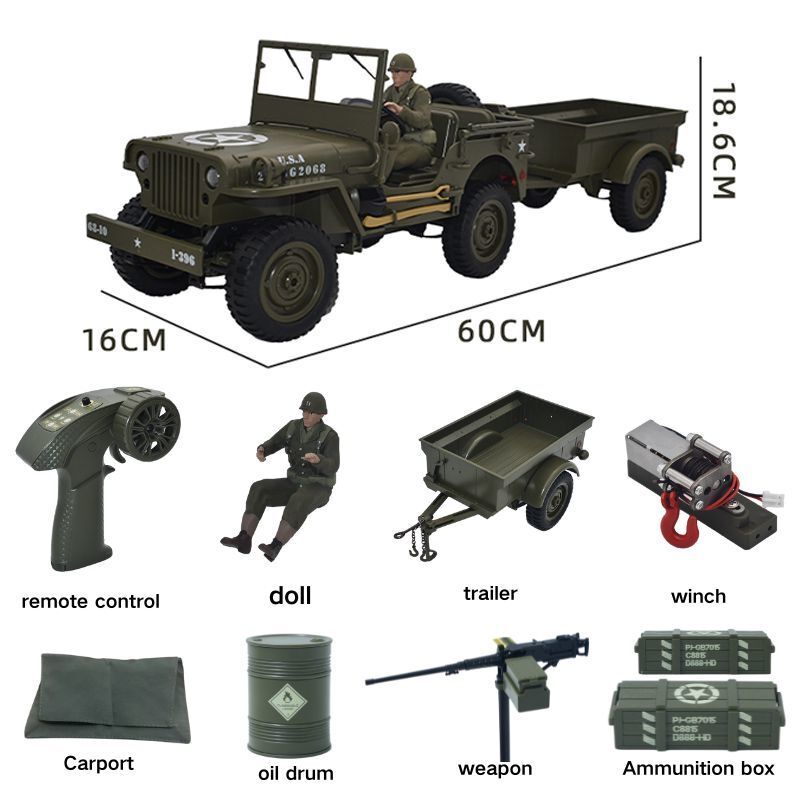 Kids Toys Jeep - JJRC C8815 Auto RC 1941 JEEP