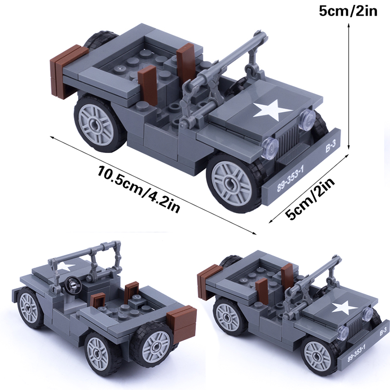 Kids Toys Jeep - MOC WW2 militare US figure Willy