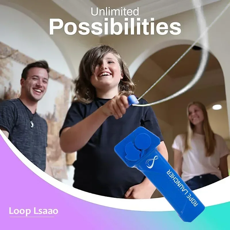Kids Zip Toys - Lanciatore ad anello Corda giocattolo Lanciatore